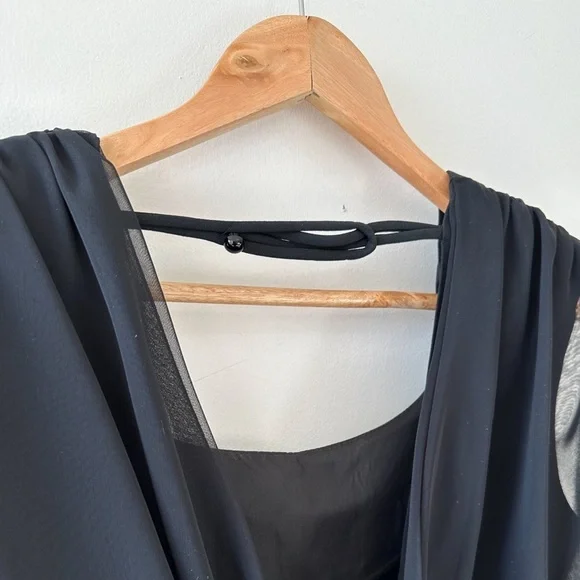 Vintage - Emblem- Cowl Back - Knee Length Dress - Black - Size Medium - Picture 7 of 9